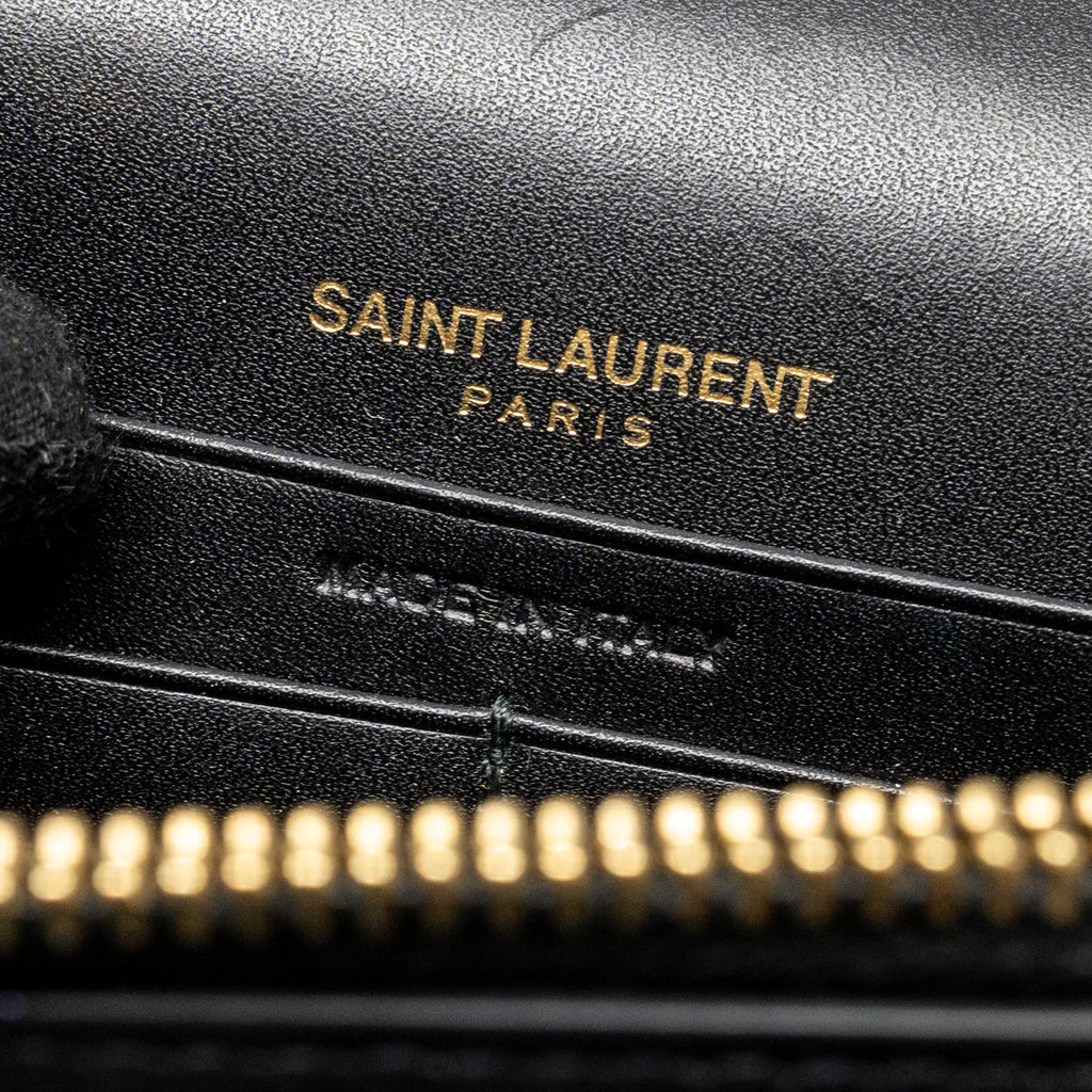 SAINT LAURENT/YSL SMALL TASSEL KATE BAG CALFSKIN BLACK GHW