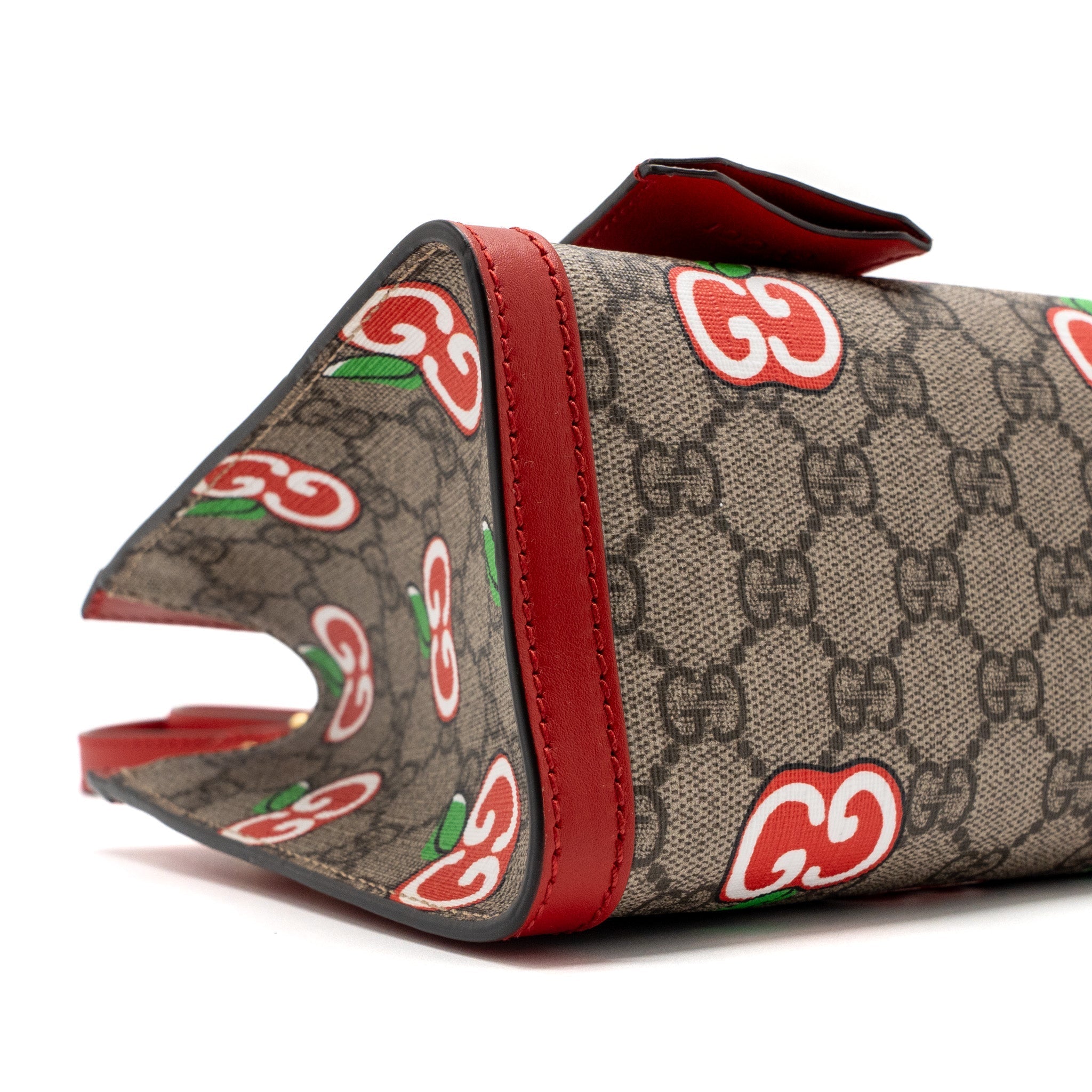GUCCI SMALL PADLOCK SHOULDER BAG GG SUPREME CANVAS RED GHW