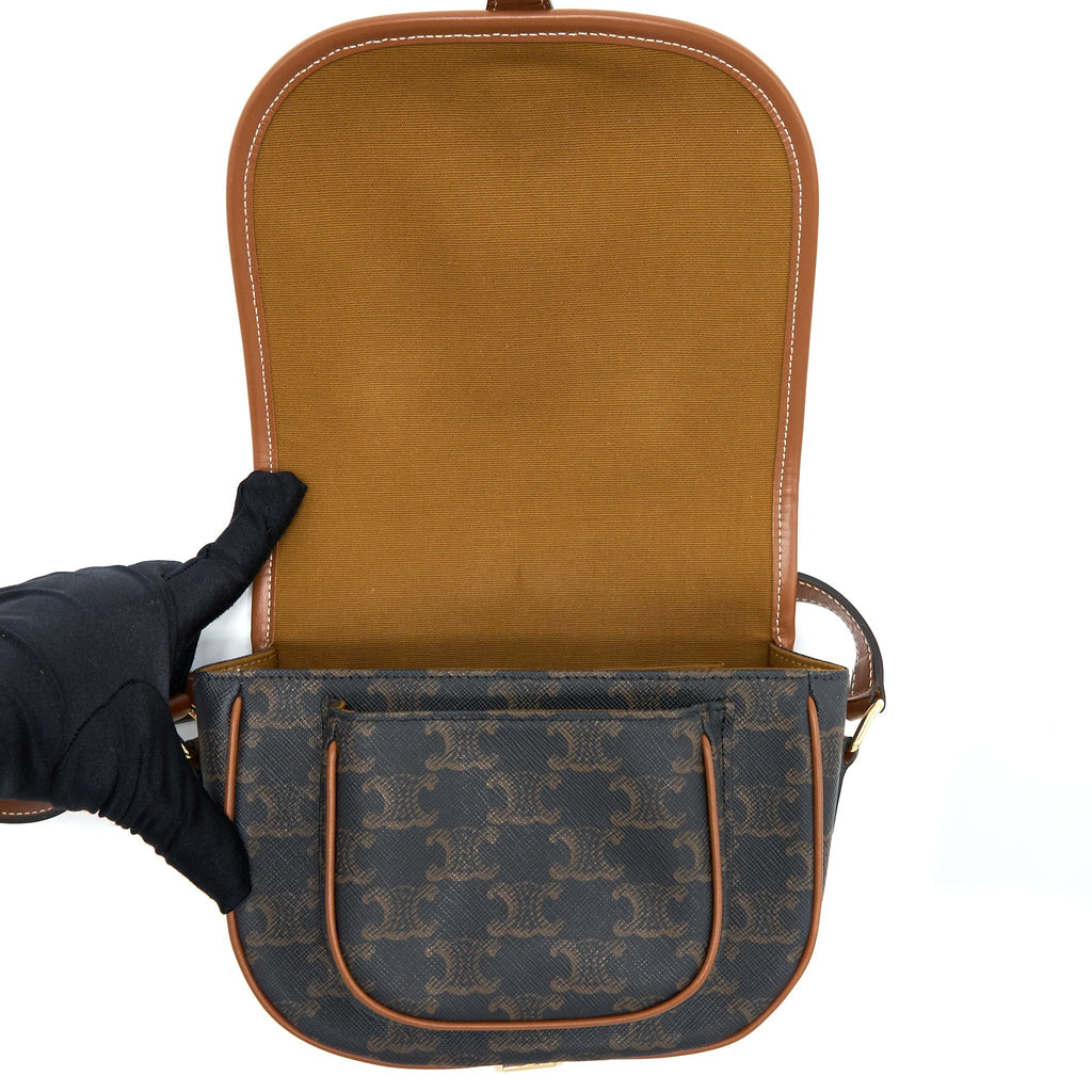 CELINE FOLCO MEDIUM TRIOMPHE CANVAS BAG GHW