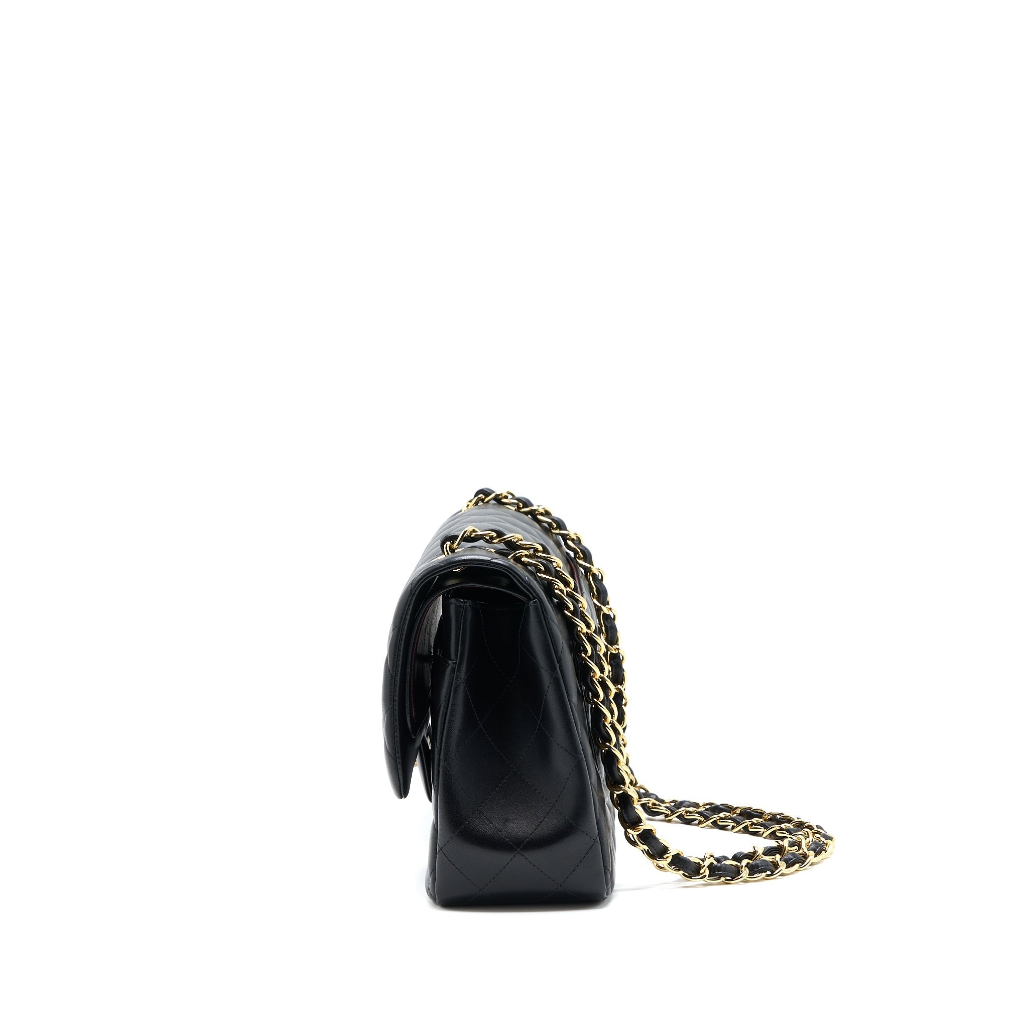 CHANEL JUMBO CLASSIC DOUBLE FLAP BAG LAMBSKIN BLACK GHW