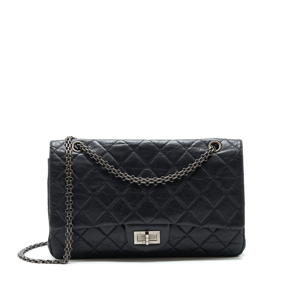 CHANEL 2.55 227 REISSUE CALFSKIN BLACK RUTHENIUM HARDWARE