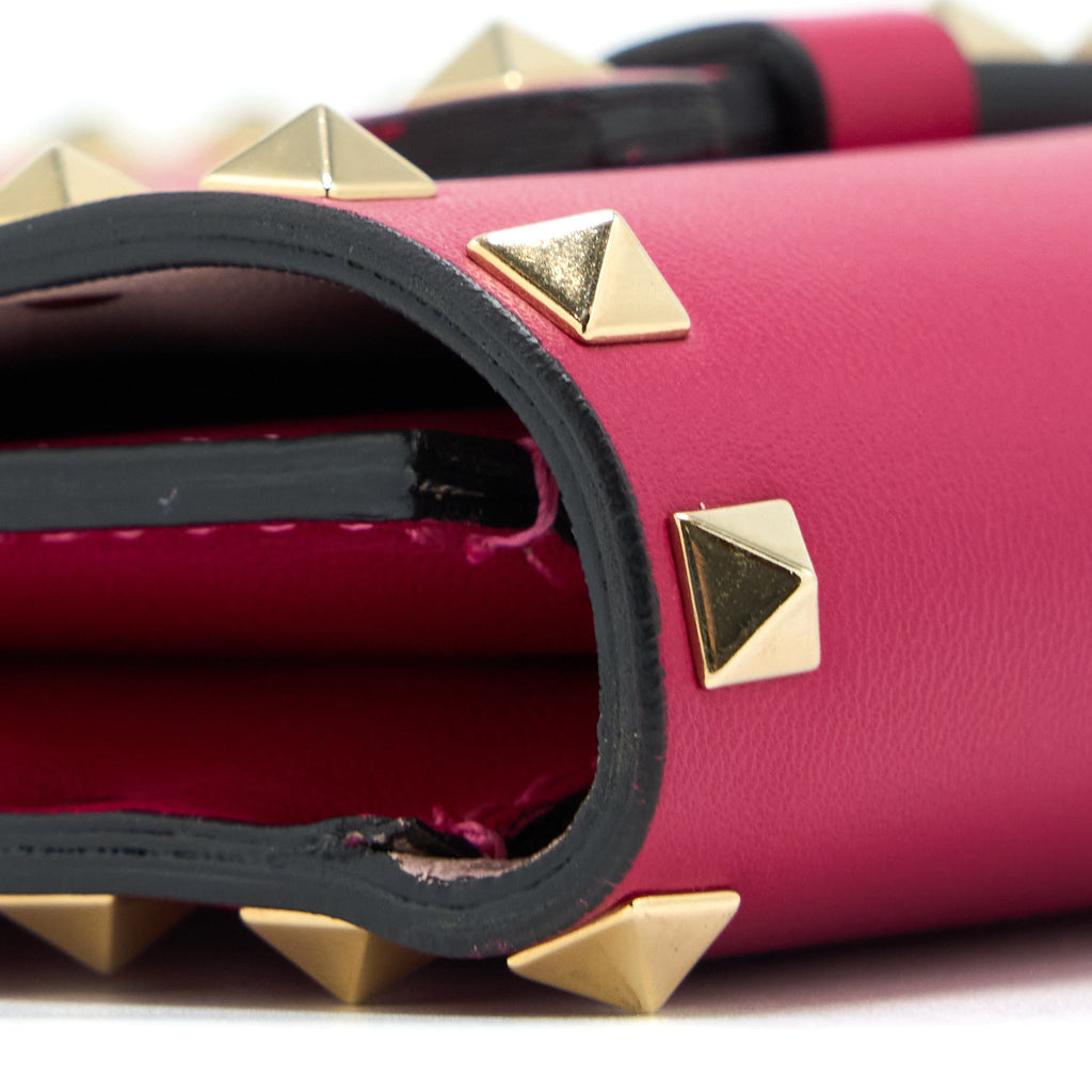 VALENTINO ROCKSTUD CLUTCH RED GHW