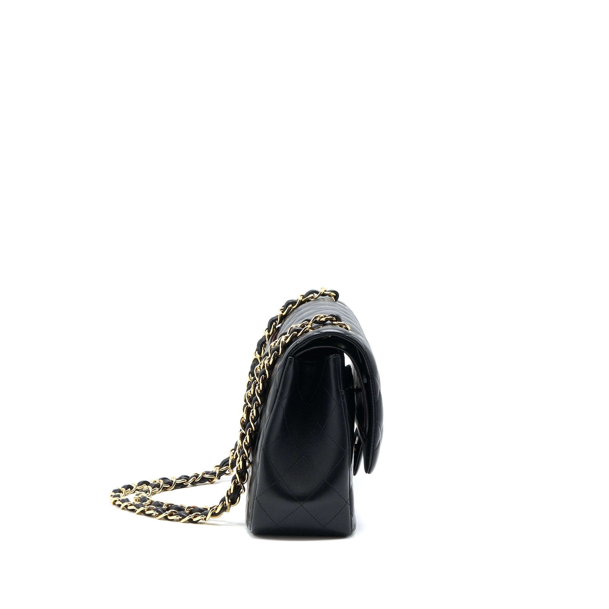 CHANEL JUMBO CLASSIC DOUBLE FLAP BAG LAMBSKIN BLACK GHW