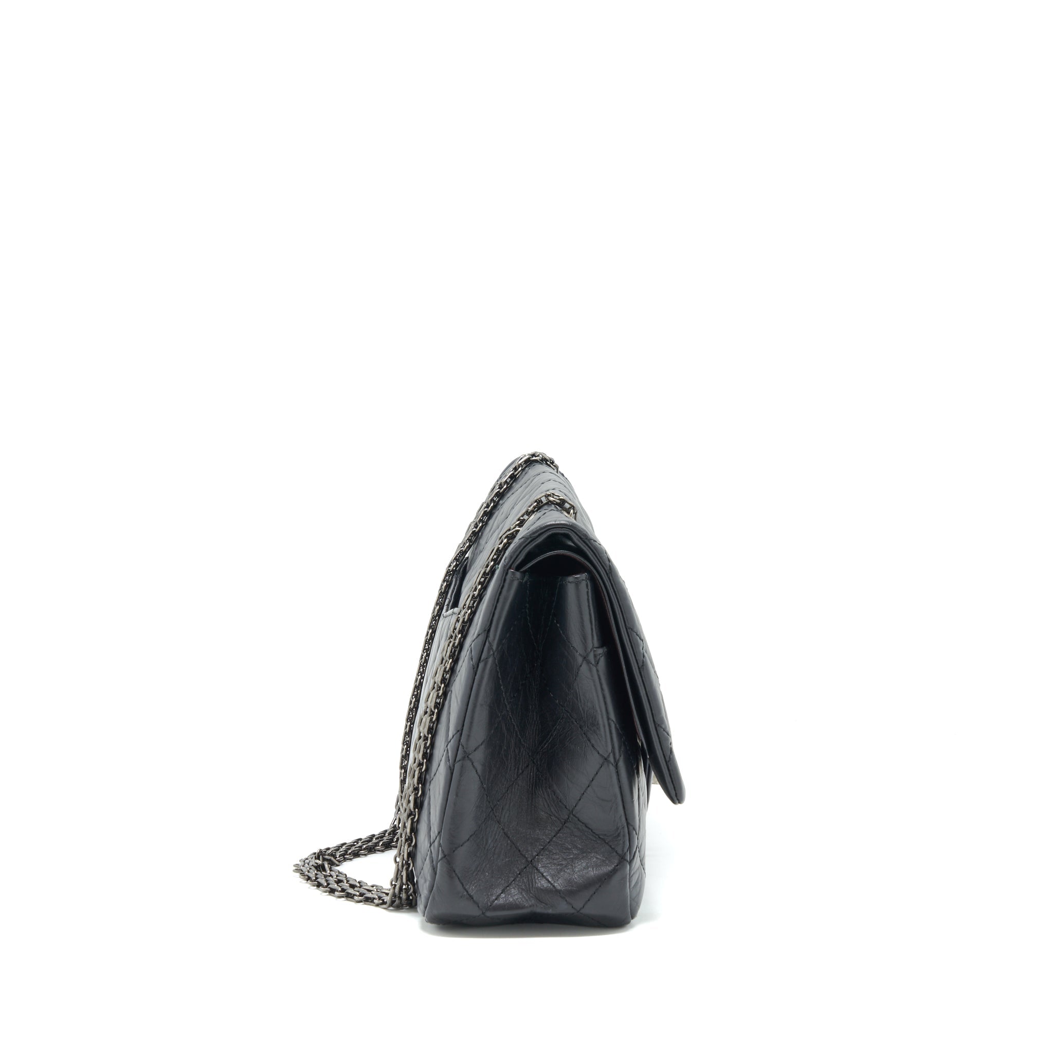 CHANEL 2.55 227 REISSUE CALFSKIN BLACK RUTHENIUM HARDWARE