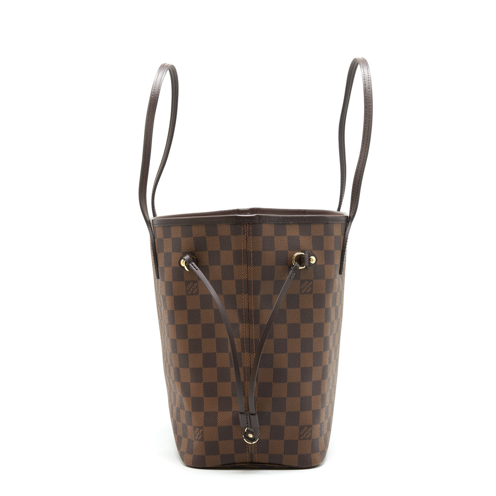 LOUIS VUITTON NEVERFULL MM DAMIER EBENE CANVAS / ROSE BALLERINE