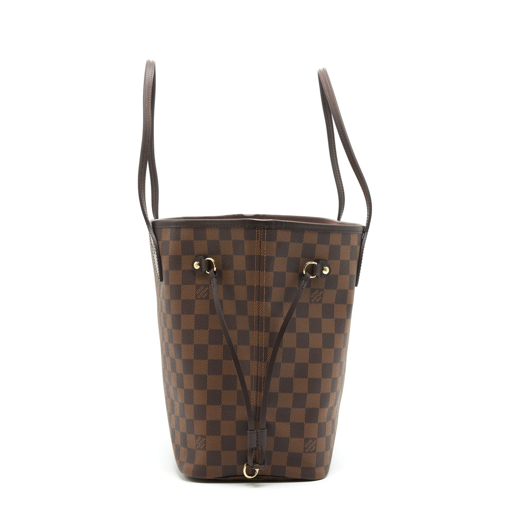 LOUIS VUITTON NEVERFULL MM DAMIER EBENE CANVAS / ROSE BALLERINE