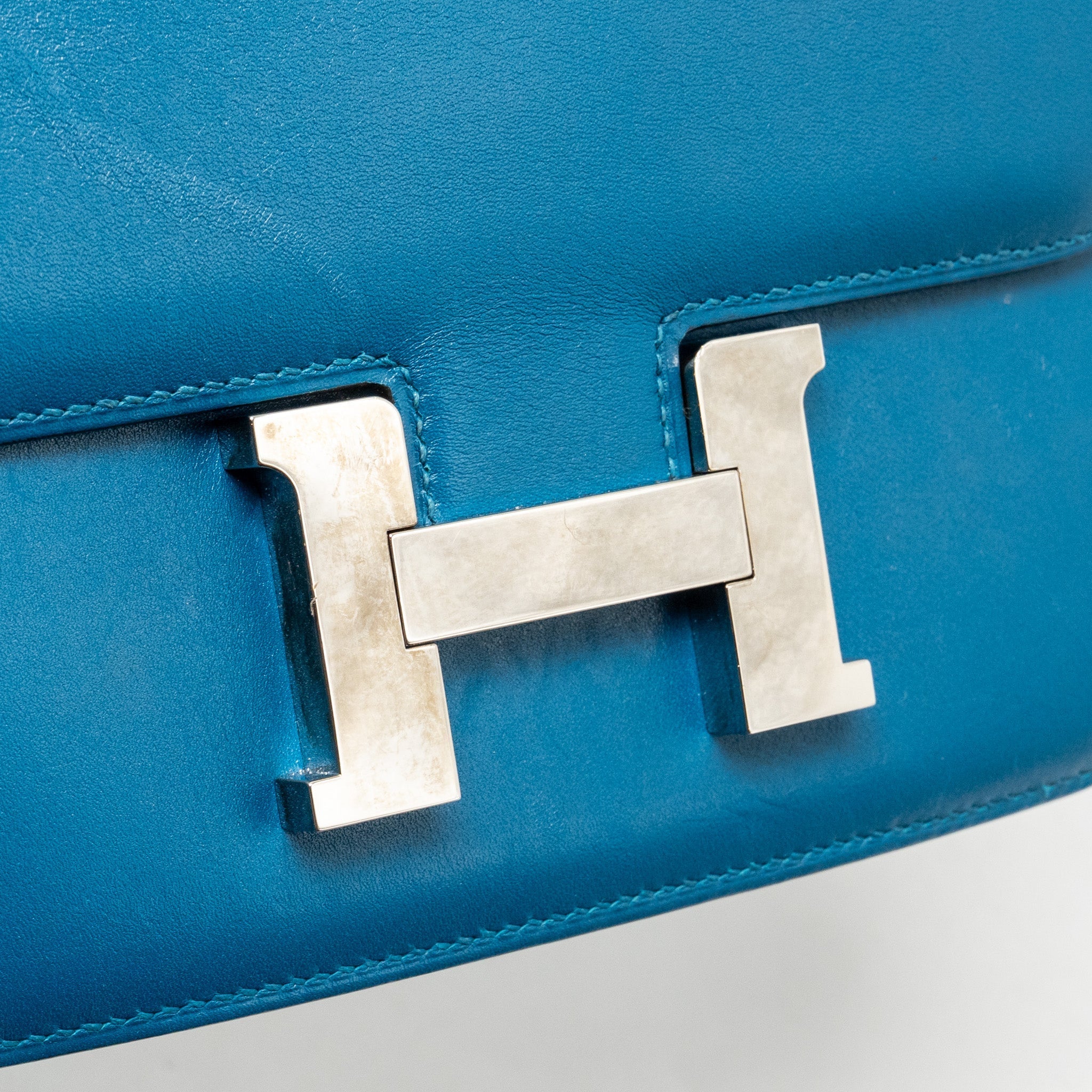 HERMES MINI CONSTANCE TADELAKT LEATHER BLUE IZMIR SHW