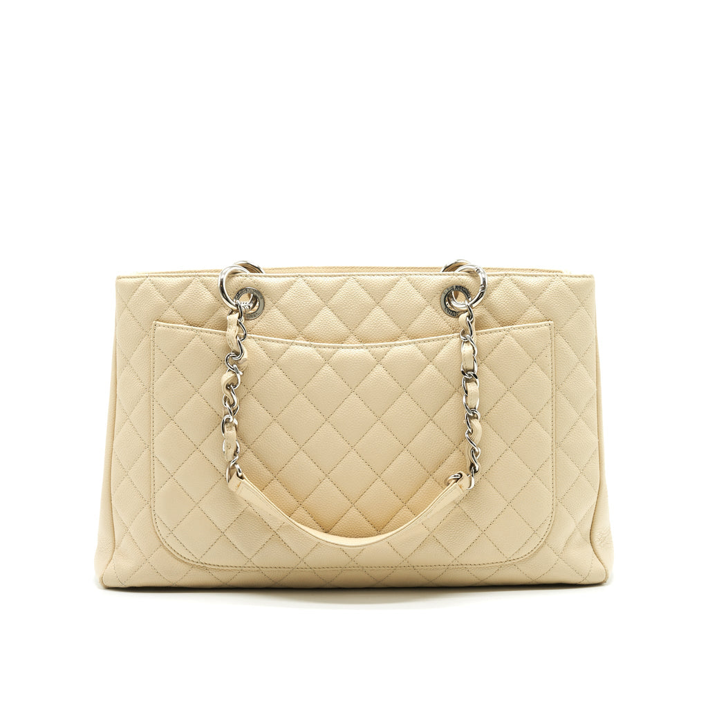 CHANEL GRANT SHOPPING TOTE BAG XL GST CREAM CAVIAR SHW