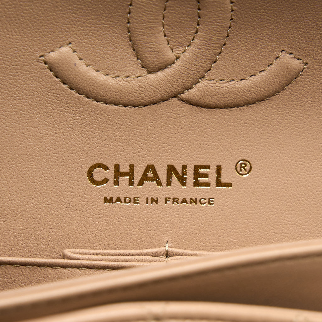CHANEL 22B SMALL CLASSIC FLAP BAG LAMBSKIN BEIGE LGHW