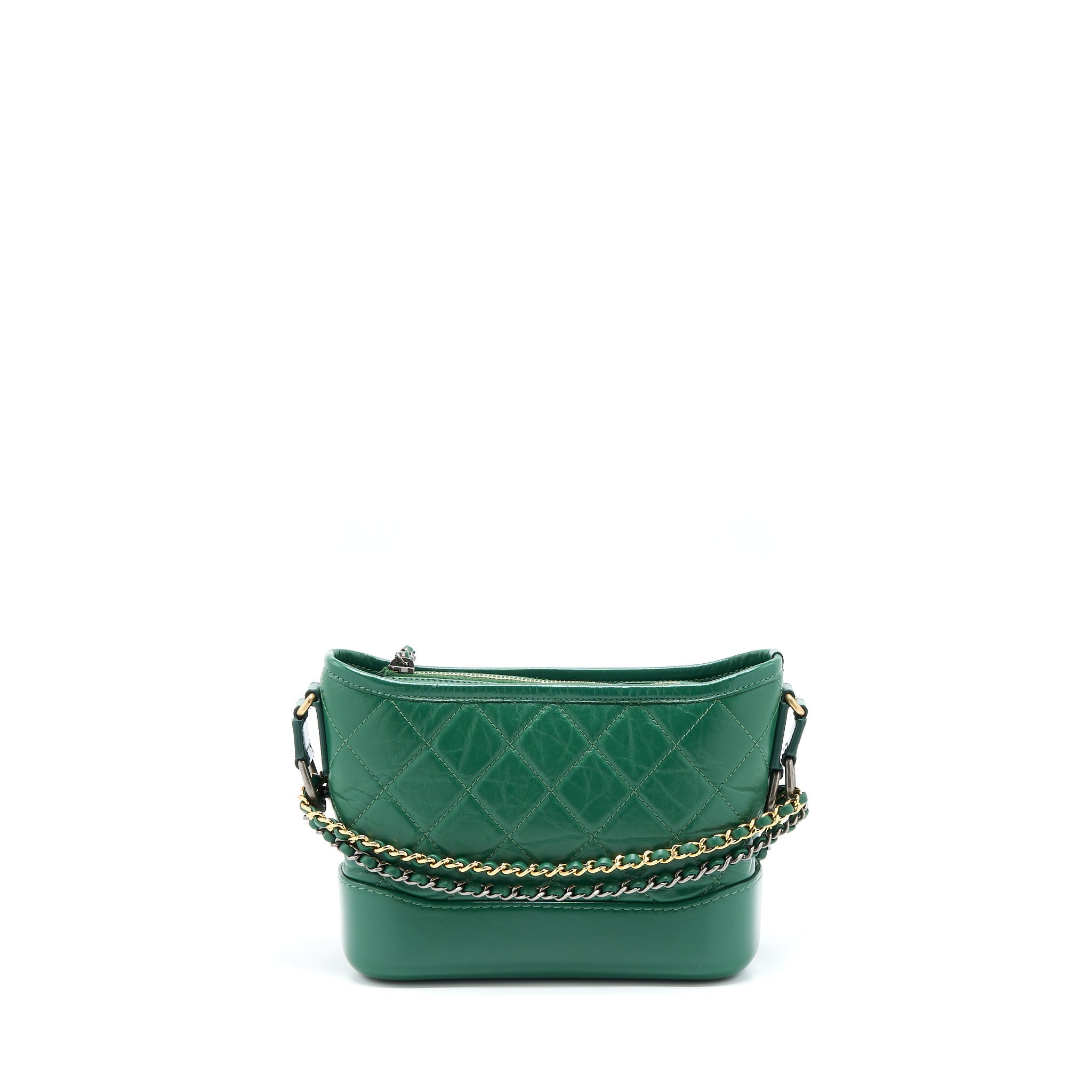 CHANEL SMALL GABRIELLE HOBO BAG GREEN MULTICOLOUR HARDWARE