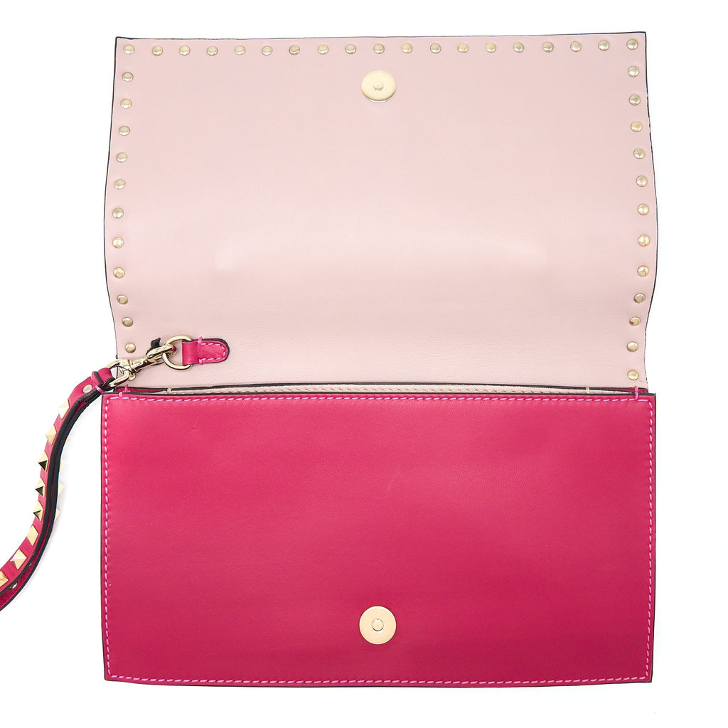 VALENTINO ROCKSTUD CLUTCH RED GHW