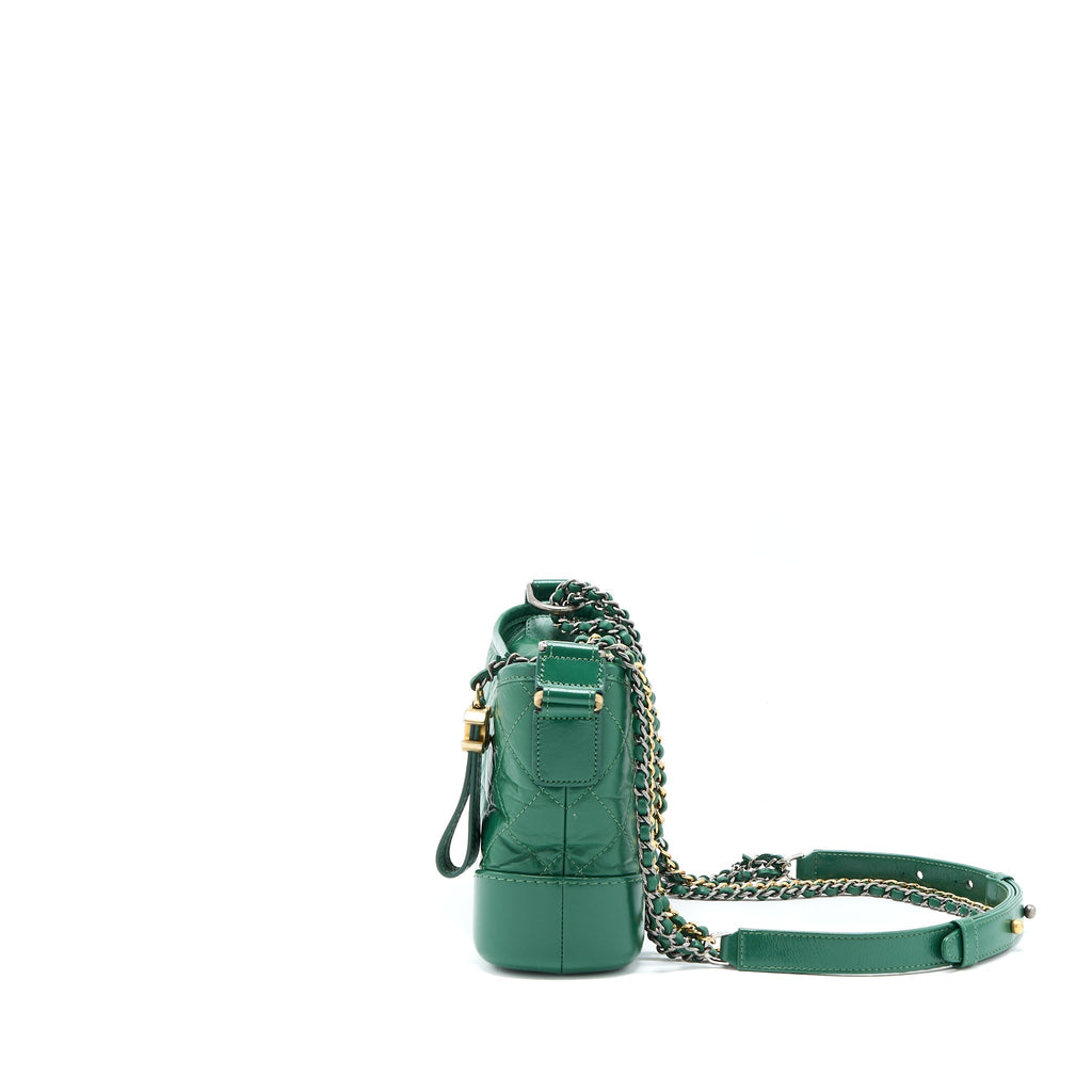 CHANEL SMALL GABRIELLE HOBO BAG GREEN MULTICOLOUR HARDWARE
