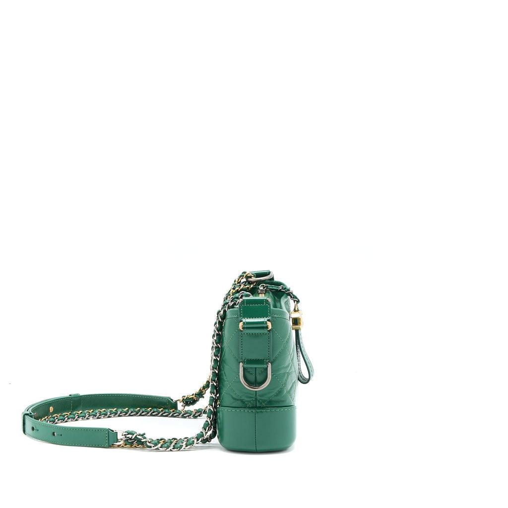 CHANEL SMALL GABRIELLE HOBO BAG GREEN MULTICOLOUR HARDWARE
