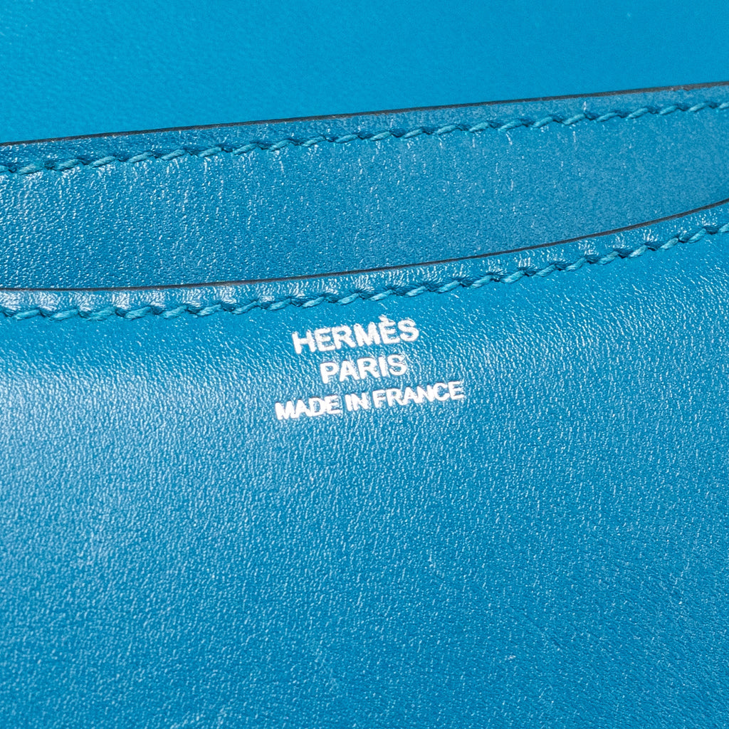 HERMES MINI CONSTANCE TADELAKT LEATHER BLUE IZMIR SHW