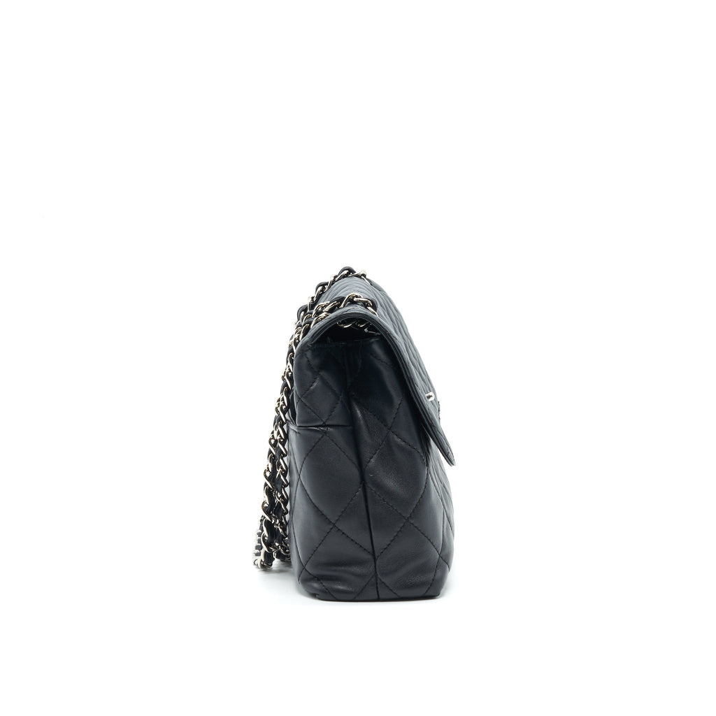 CHANEL FLAP BAG WITH CHAIN LARGE BLACK SHW