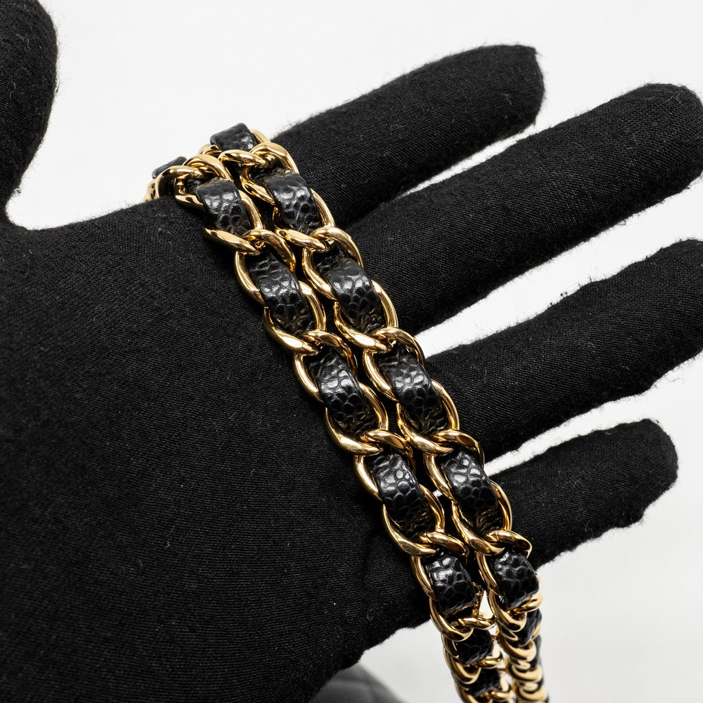 CHANEL MEDIUM CLASSIC DOUBLE FLAP BAG CAVIAR BLACK GHW (MICROCHIP)