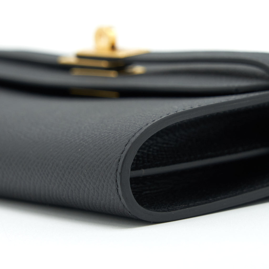 HERMES CLASSIC KELLY TO GO EPSOM BLACK GHW