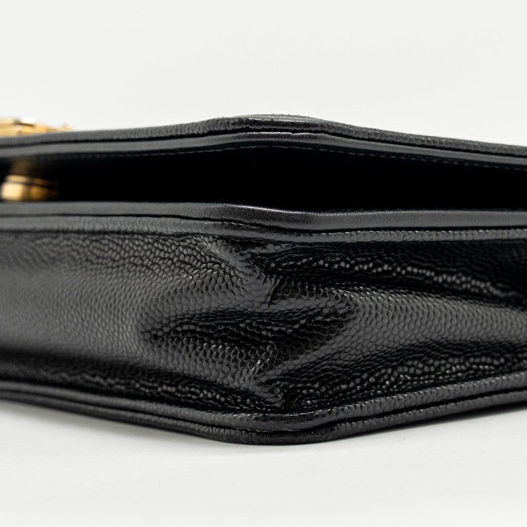 CHANEL BOY WALLET ON CHAIN CAVIAR BLACK GHW