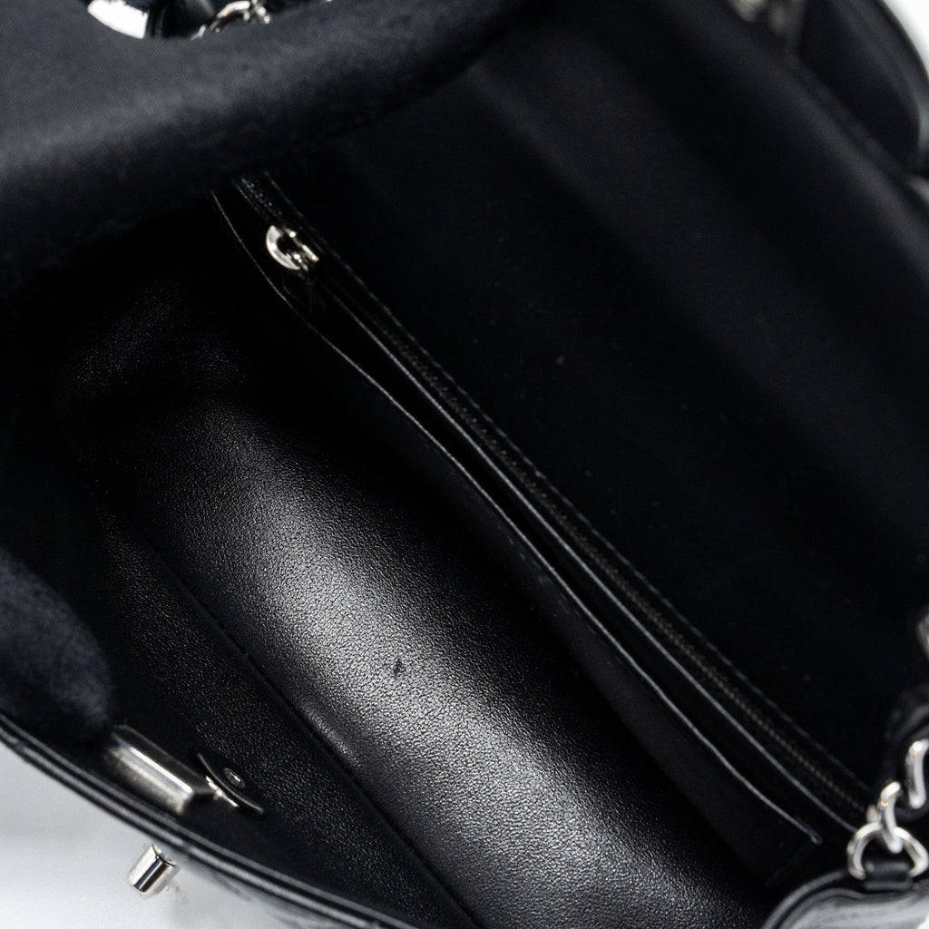 CHANEL MINI RECTANGULAR FLAP BAG LAMBSKIN BLACK SHW  (MICROCHIP)