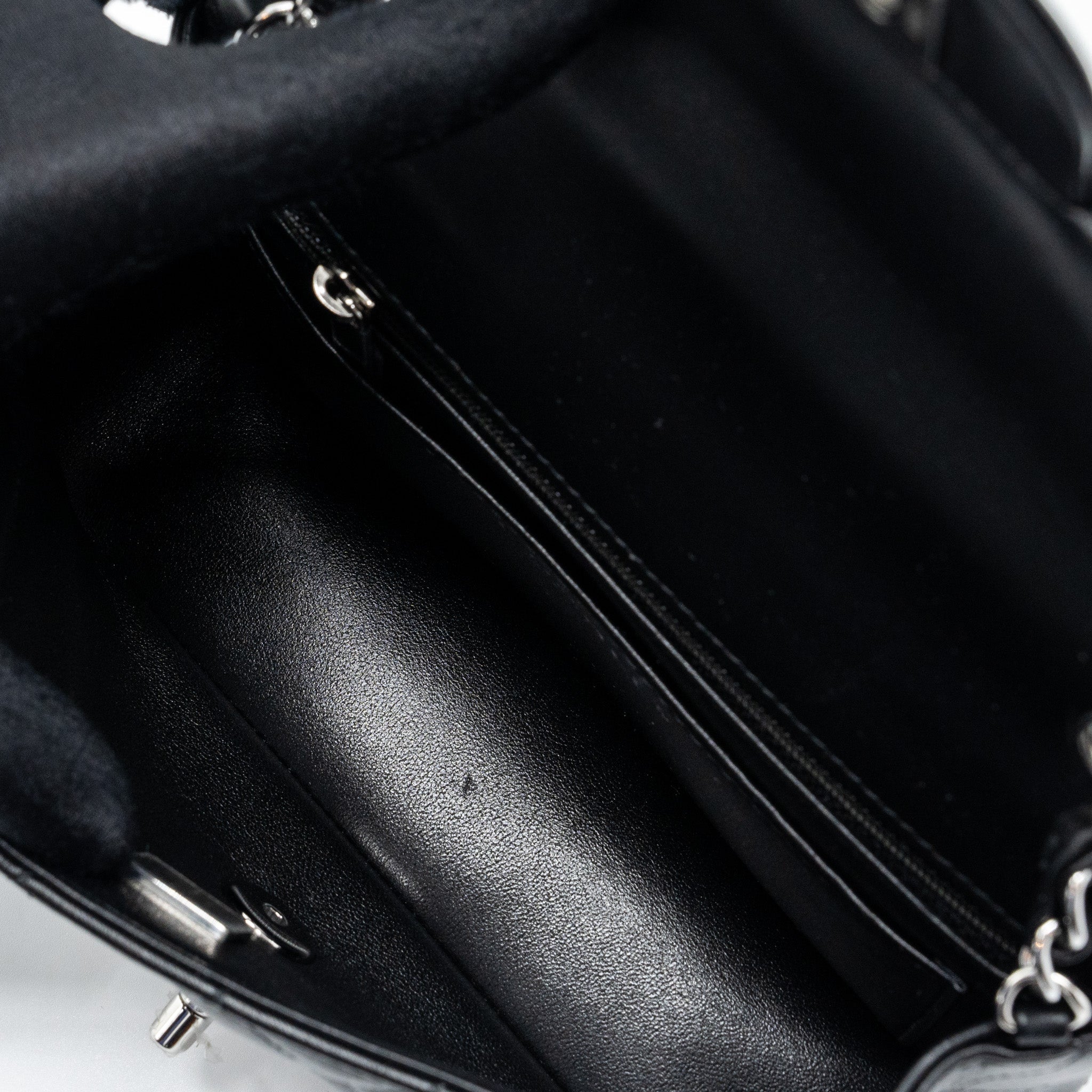 CHANEL MINI RECTANGULAR FLAP BAG LAMBSKIN BLACK SHW  (MICROCHIP)