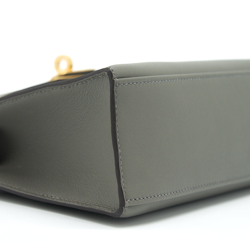 HERMES KELLY POCHETTE SWIFT 0L GRIS MEYER GHW