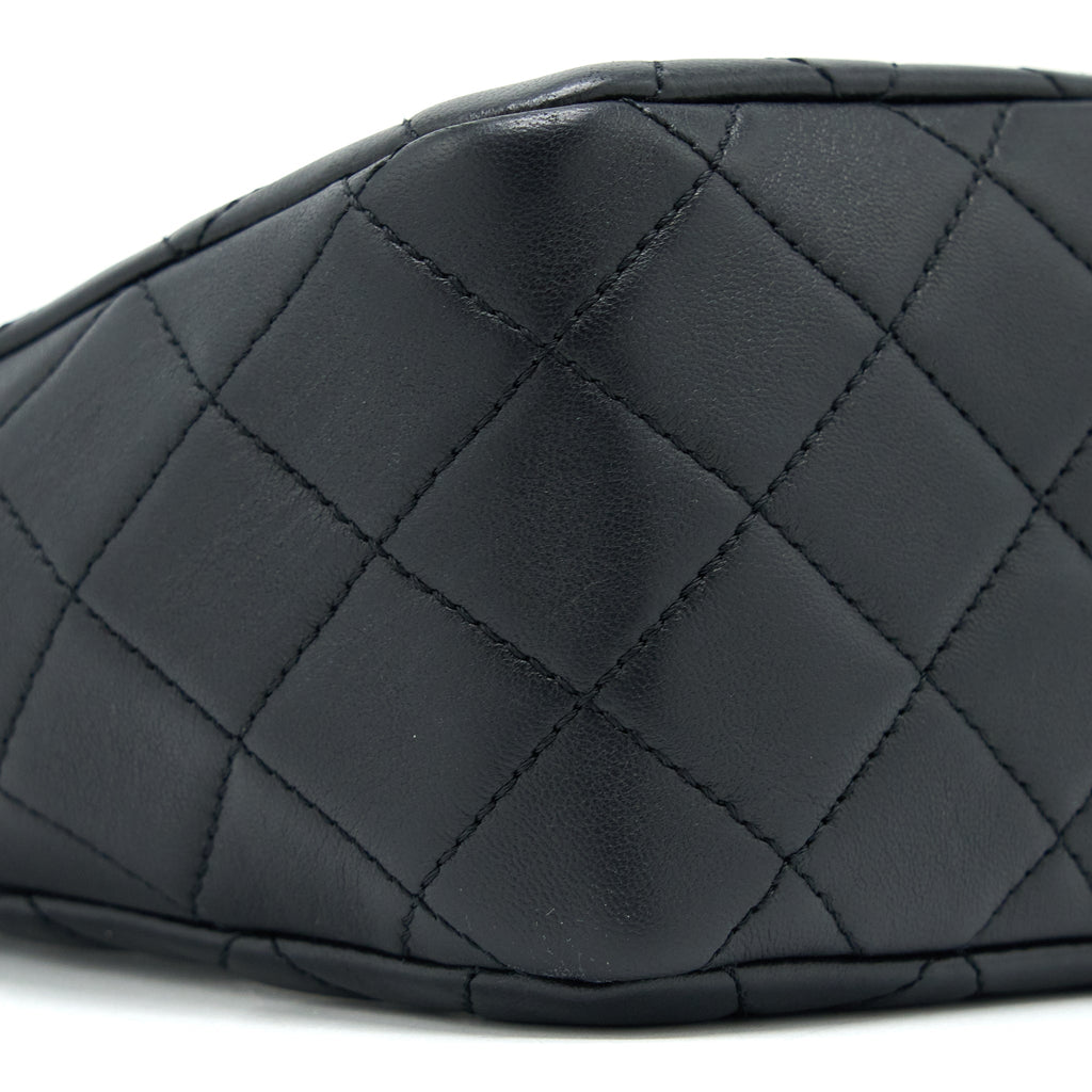 CHANEL 23C PEARL CRUSH HOBO BAG LAMBSKIN BLACK BRUSHED GHW (MICROCHIP)
