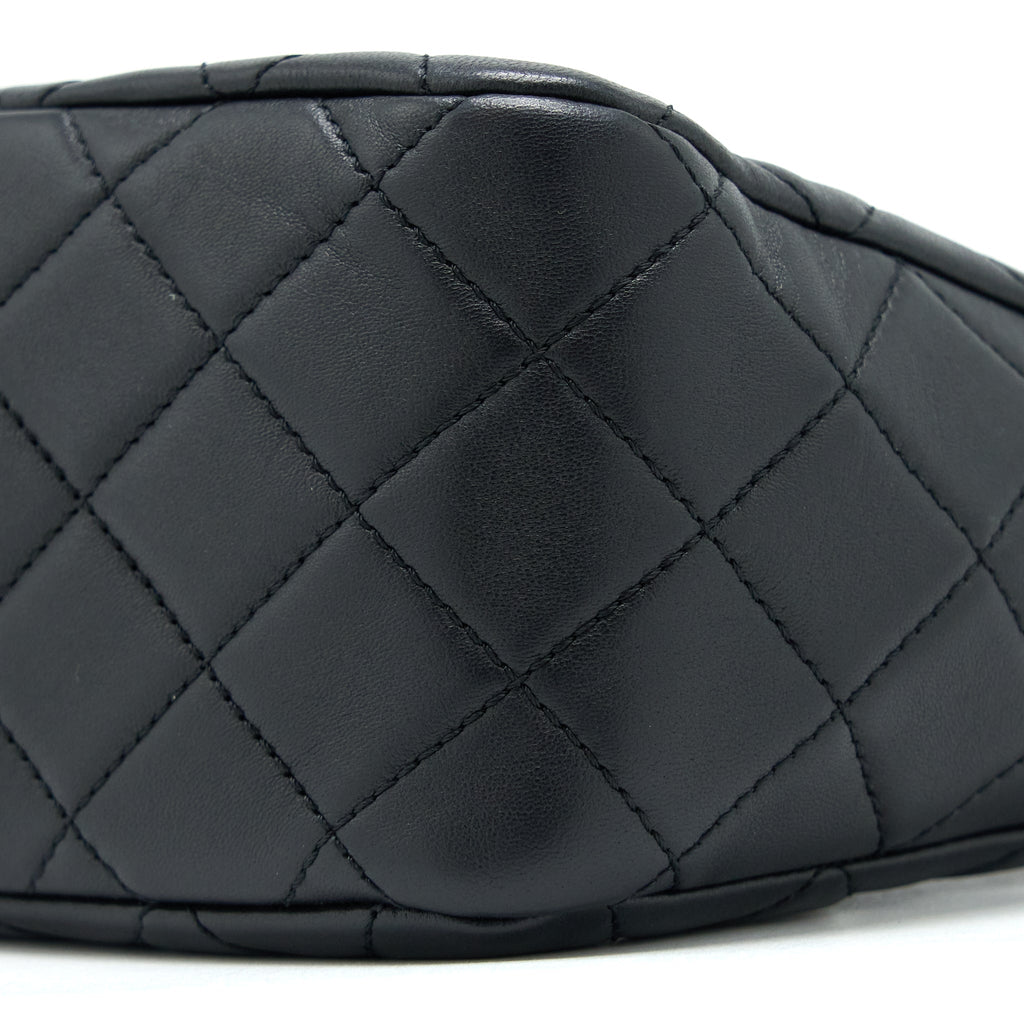 CHANEL 23C PEARL CRUSH HOBO BAG LAMBSKIN BLACK BRUSHED GHW (MICROCHIP)