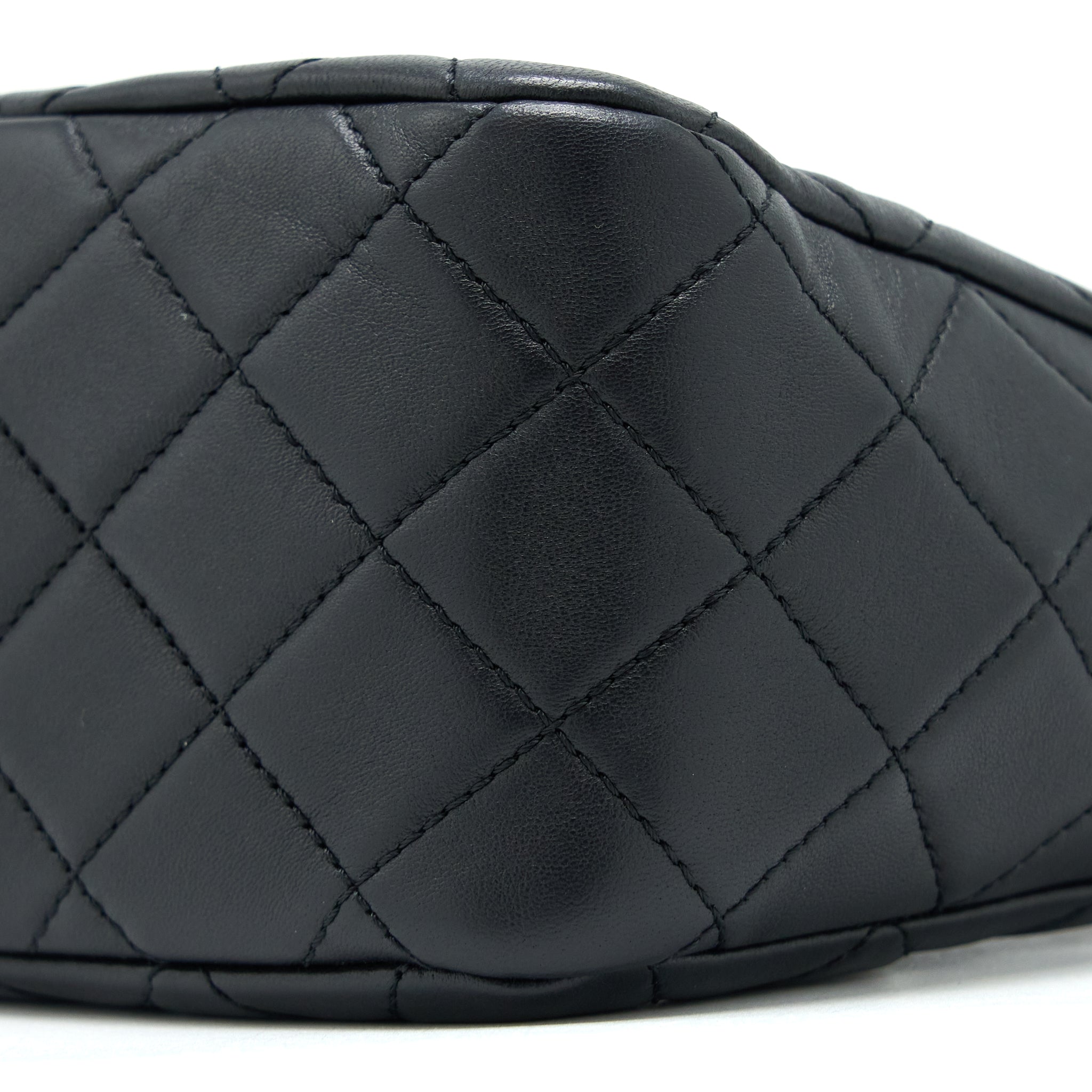 CHANEL 23C PEARL CRUSH HOBO BAG LAMBSKIN BLACK BRUSHED GHW (MICROCHIP)