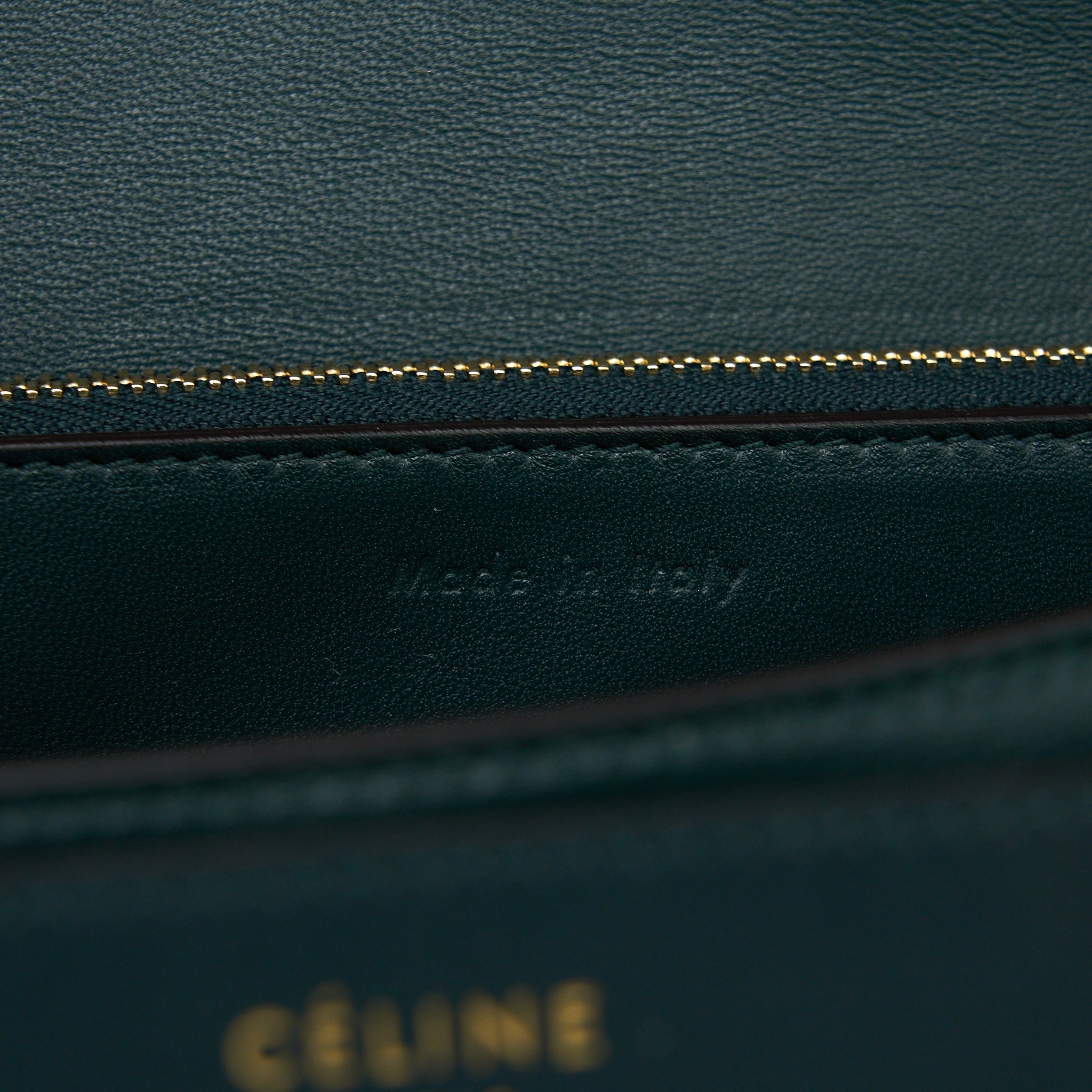 CELINE MEDIUM CLASSIC BOX BAG CALFSKIN GREEN GHW
