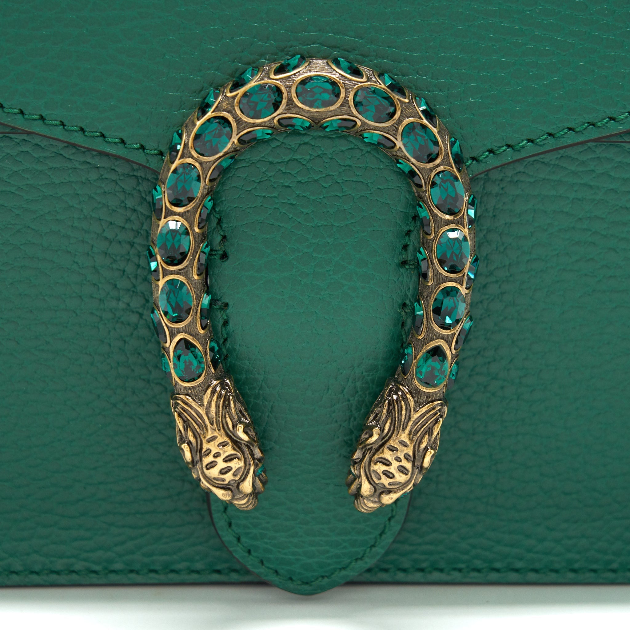 GUCCI SMALL DIONYSUS LEATHER SHOULDER BAG GREEN