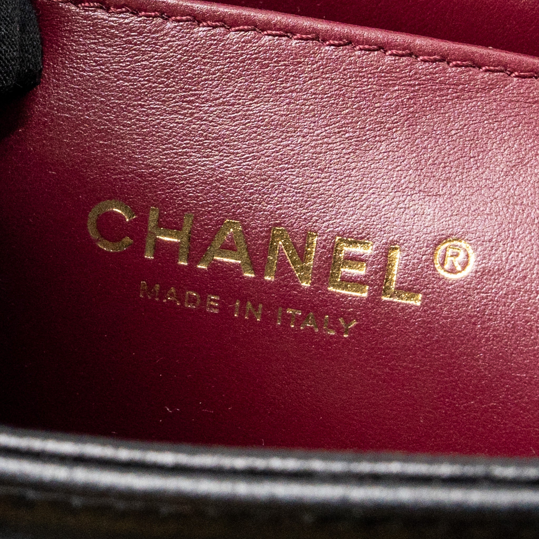 CHANEL QUILTED FLAP BAG LAMBSKIN BLACK GHW (MICROCHIP)