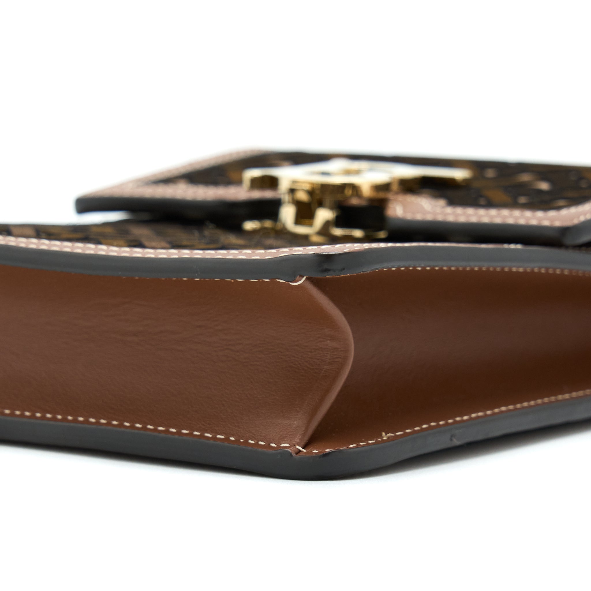 BURBERRY ROBIN BAG MONOGRAM FLOCKED LEATHER GHW