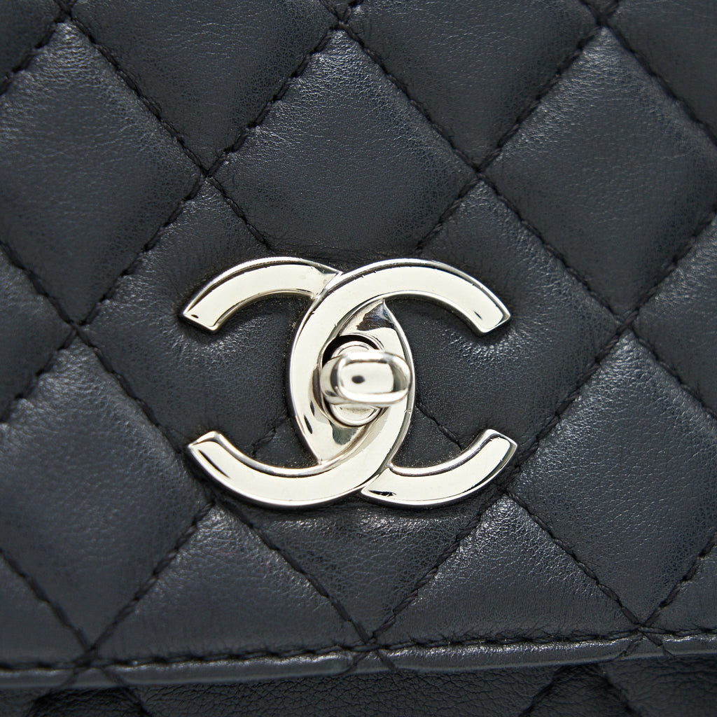 CHANEL FLAP BAG WITH CHAIN LARGE BLACK SHW