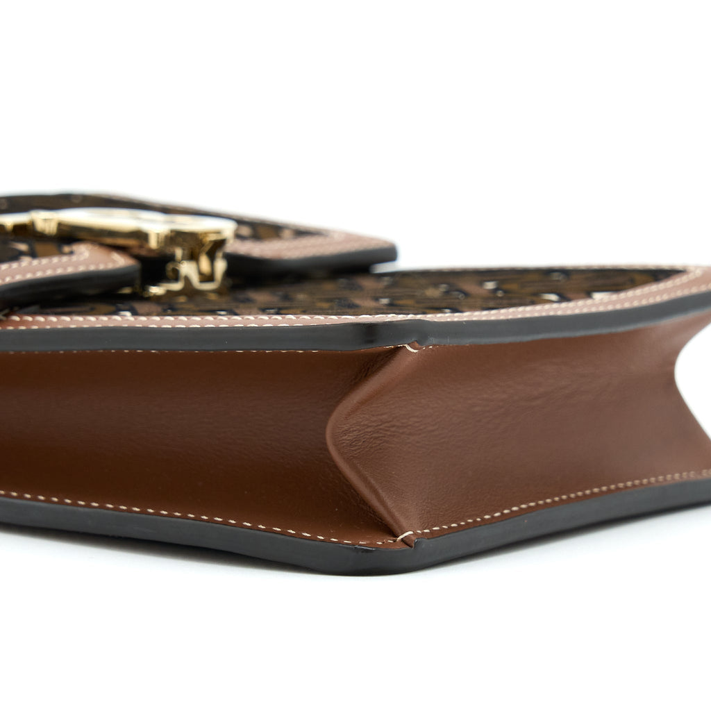 BURBERRY ROBIN BAG MONOGRAM FLOCKED LEATHER GHW