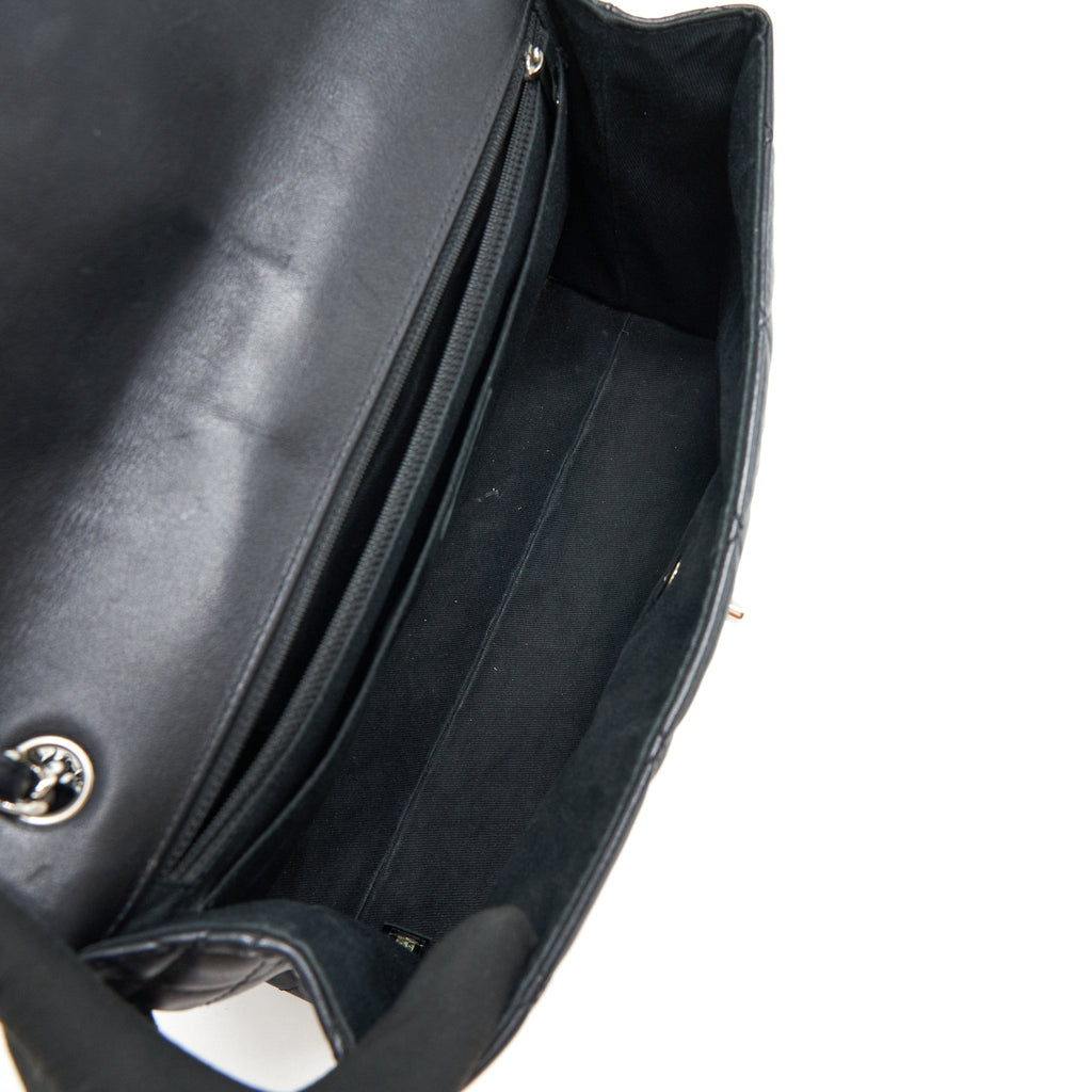 CHANEL FLAP BAG WITH CHAIN LARGE BLACK SHW