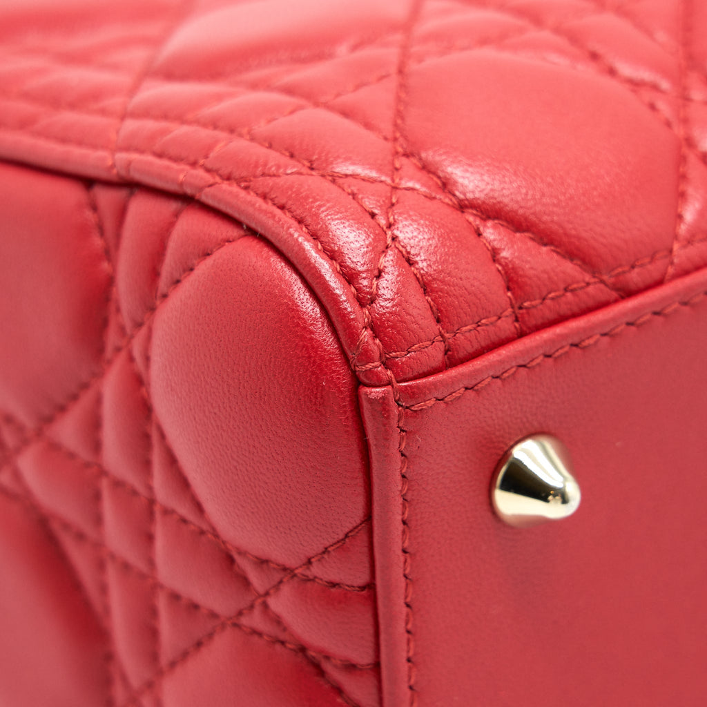 DIOR MEDIUM LADY DIOR TOTE BAG RED GHW