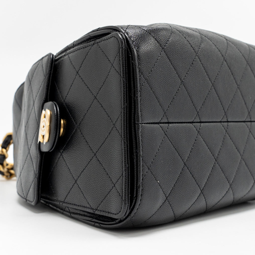 CHANEL 25 SMALL HANDBAG GRAINED CALFSKIN BLACK GHW (MICROCHIP)