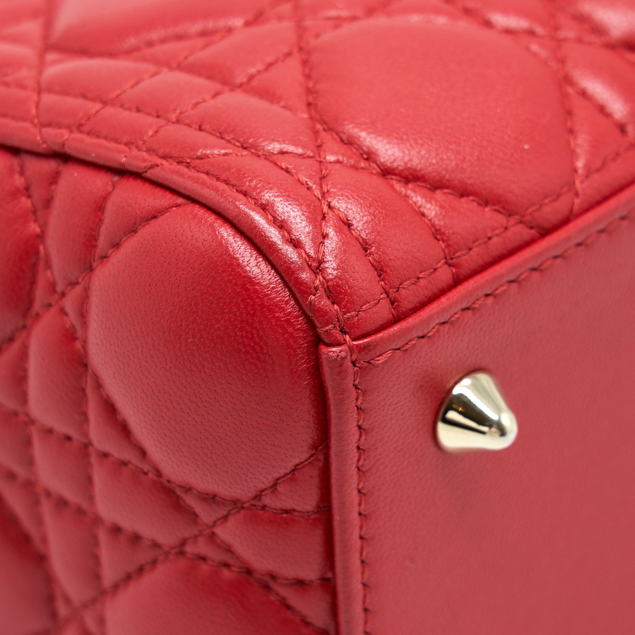 DIOR MEDIUM LADY DIOR TOTE BAG RED GHW