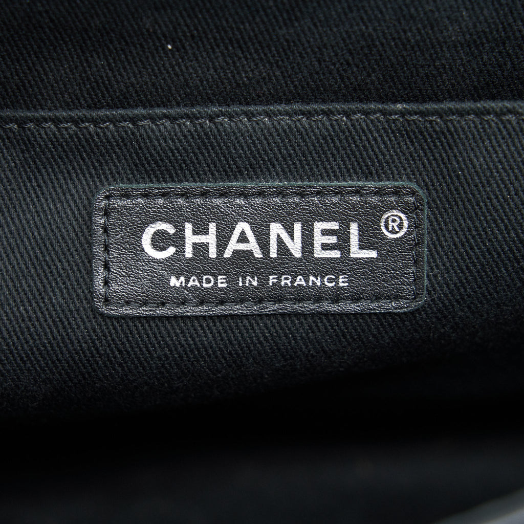 CHANEL FLAP BAG WITH CHAIN LARGE BLACK SHW