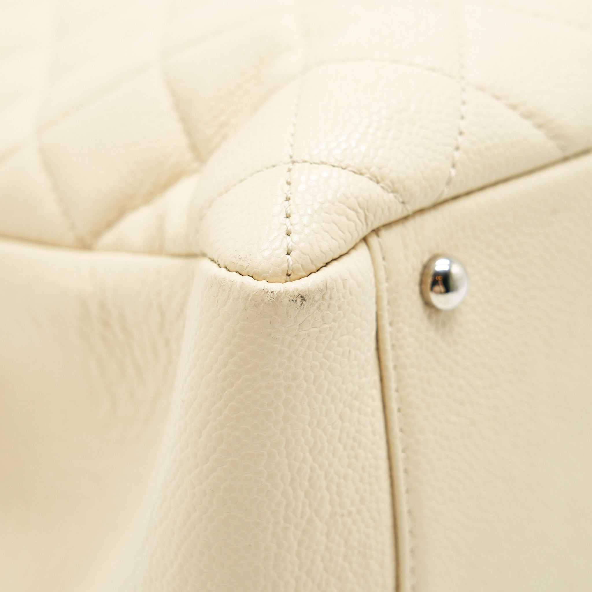 CHANEL GRANT SHOPPING TOTE BAG XL GST CREAM CAVIAR SHW