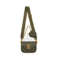 LOUIS VUITTON NEW WAVE MULTI POCHETTE CALFSKIN KAKI GREEN GHW