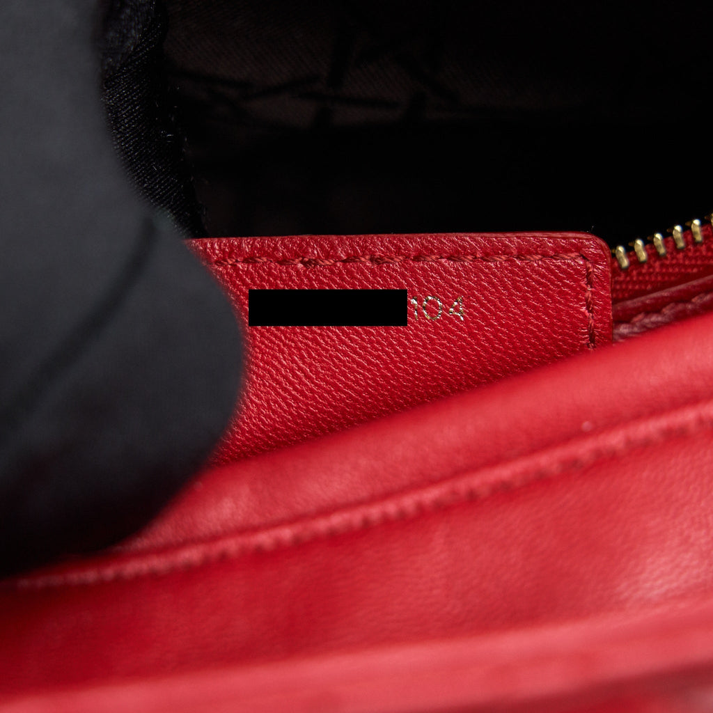 DIOR MEDIUM LADY DIOR TOTE BAG RED GHW