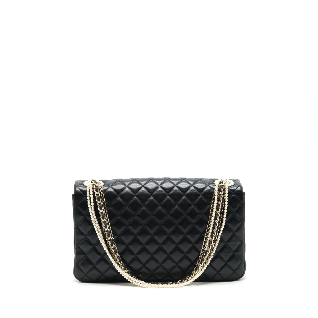 CHANEL WESTMINSTER PEARL SHOULDER BAG LAMBSKIN BLACK SHW