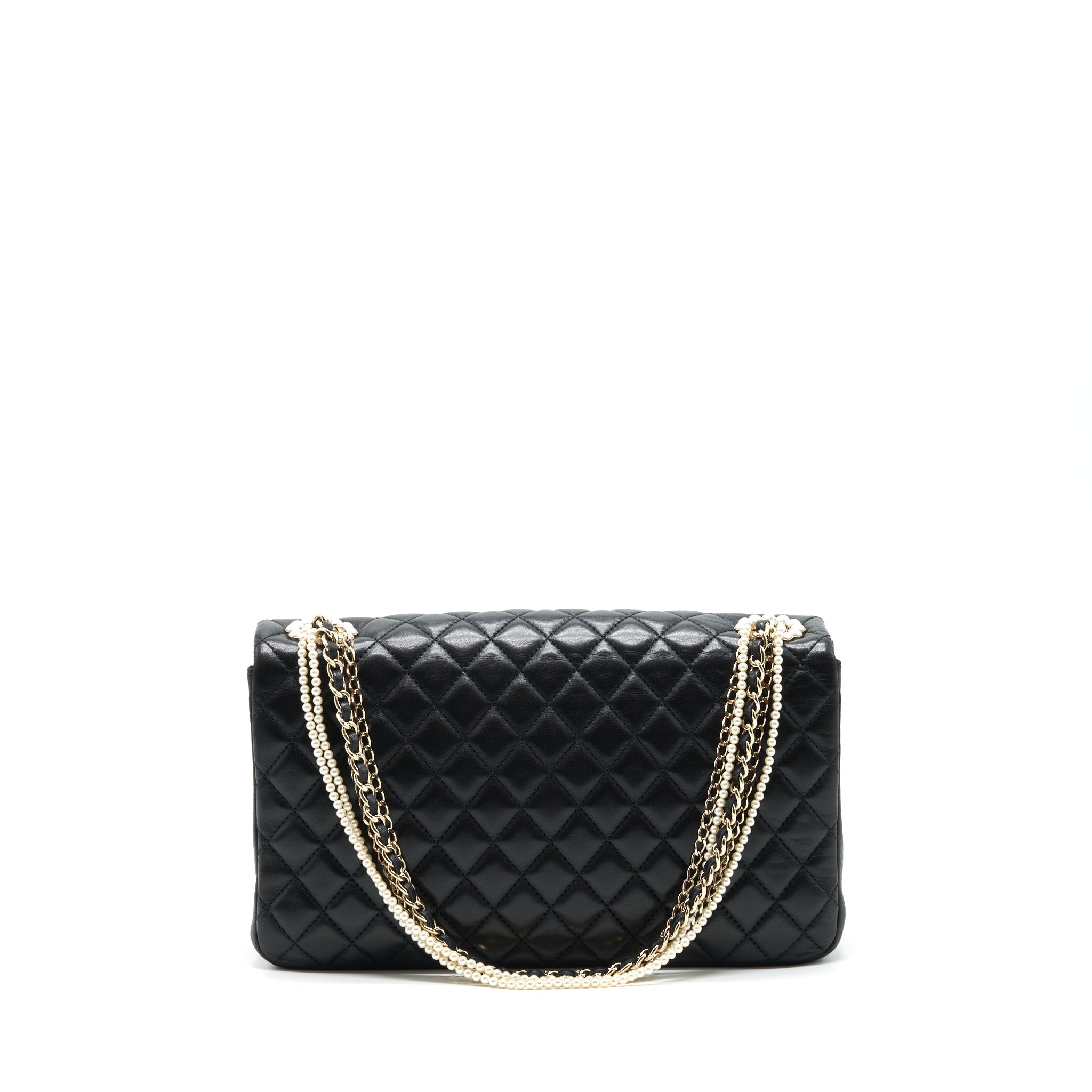 CHANEL WESTMINSTER PEARL SHOULDER BAG LAMBSKIN BLACK SHW