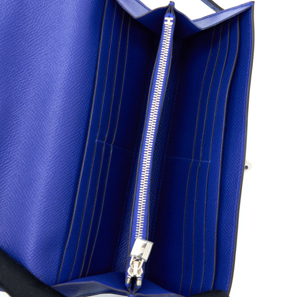 HERMES KELLY LONG WALLET EPSOM BLUE ELECTRIC SHW