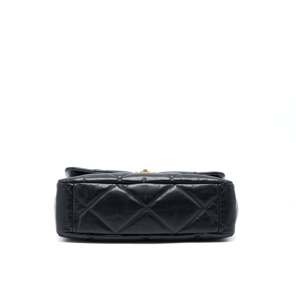 CHANEL MAXI 19 BAG GOATSKIN BLACK MULTICOLOUR HARDWARE