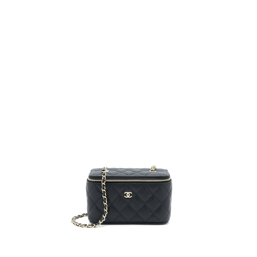 CHANEL LONG VANITY CASE CAVIAR BLACK LGHW