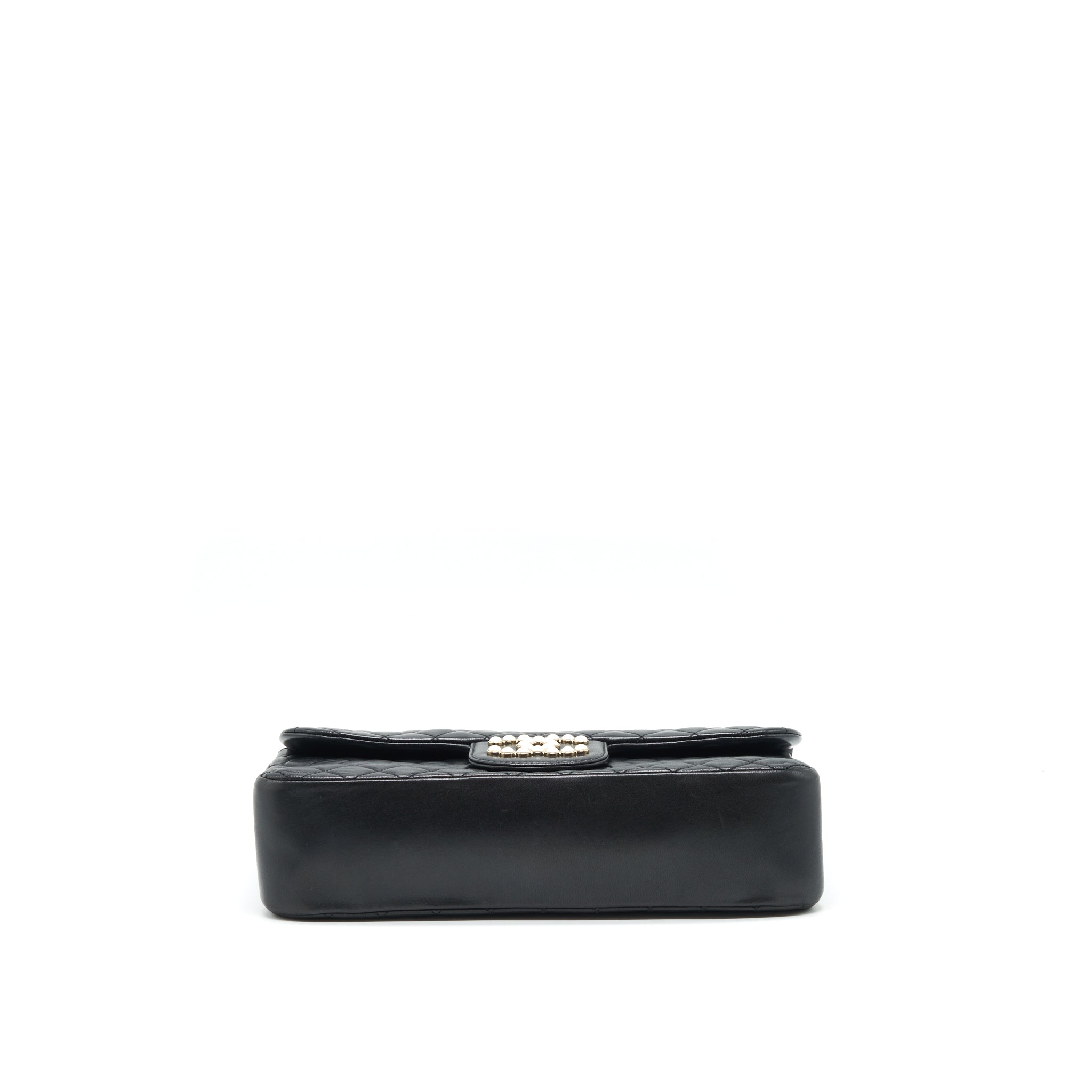 CHANEL WESTMINSTER PEARL SHOULDER BAG LAMBSKIN BLACK SHW