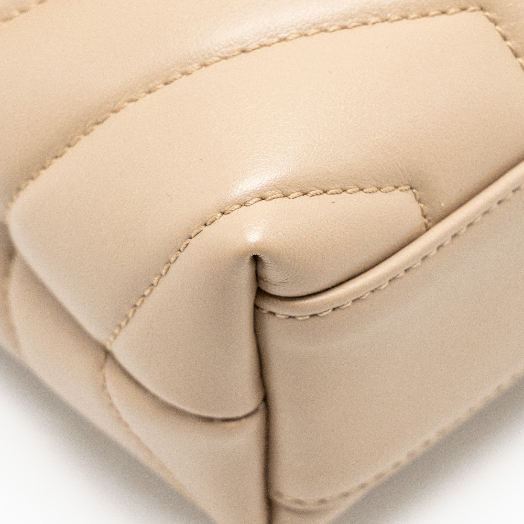 SAINT LAURENT/YSL MINI TOY LOULOU STRAP BAG CALFSKIN DARK BEIGE GHW