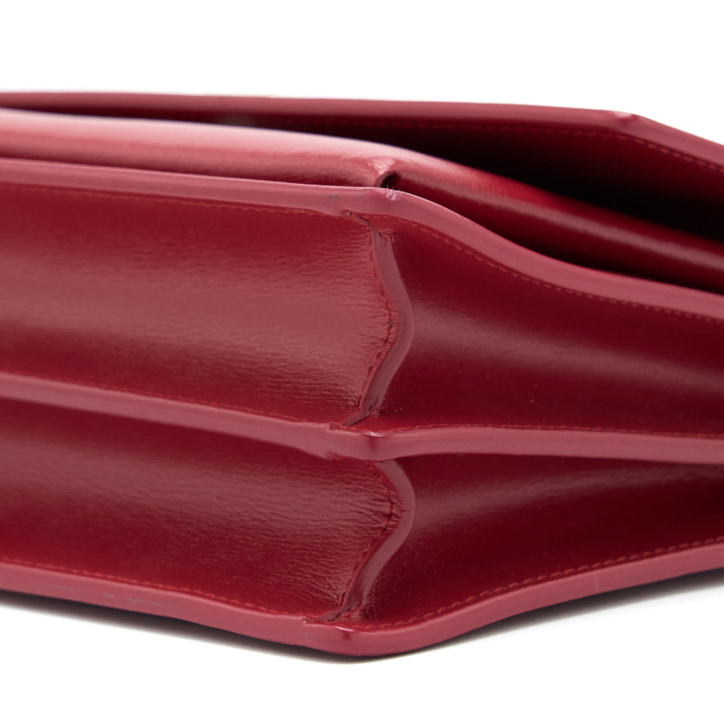 SAINT LAURENT/YSL SUNSET BAG CALFSKIN RED SHW